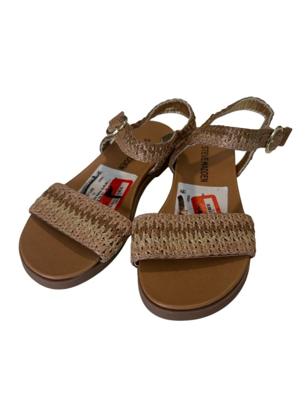 Steve Madden Lyza Tan Raffia Flats Sandals Toddler Size 11 NWT